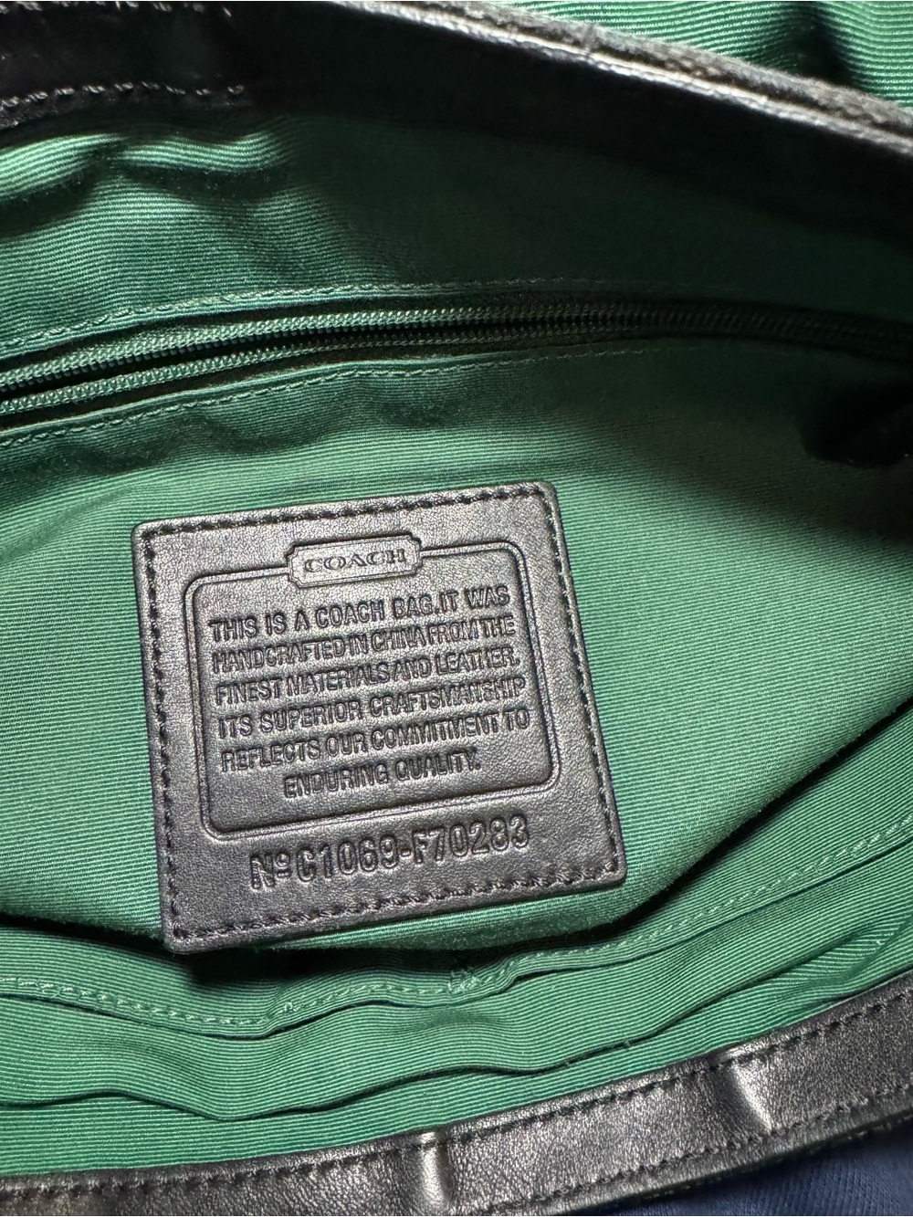 Coach Black Monogram Canvas Messenger Bag - Picture 10 of 10